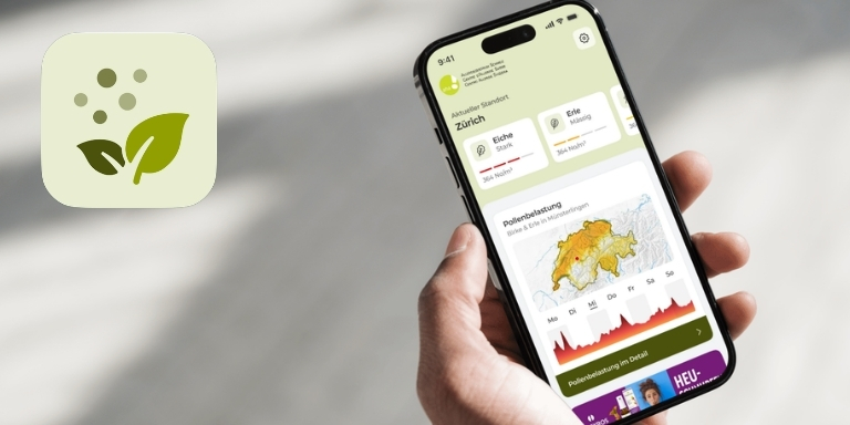 Una persona sta utilizzando l'app aha! Pollini